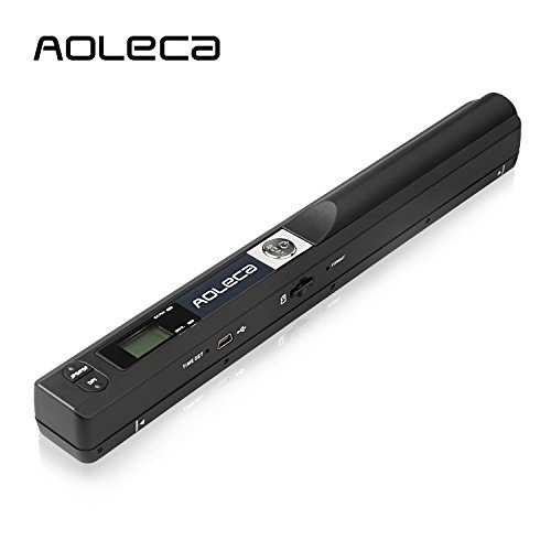Handscanner Aoleca 900DPI Tragbarer Mobile Dokumentenscanner A4/B5 Scanner Visitenkartenscanner s/w und Farbe (Erweitern 8G Micro SD Karte, Hi-Speed USB 2.0 und OCR Software enthalten)