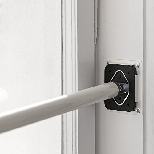 ALLEGRA Sicherungsstange für die Fenstersicherung und Türsicherung, Einbruchschutz für Fenster und Türen (2 x Ankerplatte Weiß, Weiß)