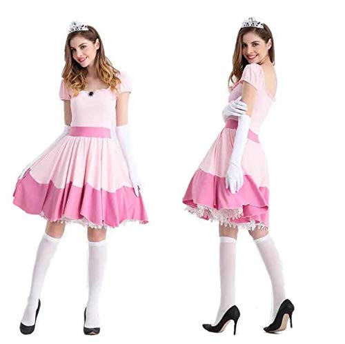 thematys Super Mario Prinzessin Peach Kleid - Kostüm-Set für Damen - perfekt für Fasching, Karneval & Cosplay (Large)