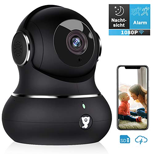 Überwachungskamera, Littlelf WLAN IP Kamera 1080P HD WiFi Kamera mit 360°Schwenkbare Baby Monitor, Zwei-Wege-Audio, Bewegungserkennung, Nachtsicht