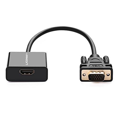 UGREEN HDMI auf VGA Adapter HDMI Buchse zu VGA Stecker 1080P HDTV Aktiv Audio Übertragung Konverterkabel unterstützt für TV Stick