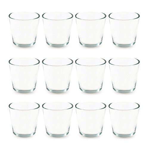 Teelichtgläser, 12er Set Trichterform 7,5 x 5,5 x 7,5 cm für Tischdeko, Gastgeschenke, Hochzeitsdeko, Partydeko etc.