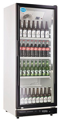 wDesigns Gastro Kühlschrank Flaschenkühlschrank Glastür 310 Liter 620x635x1562 schwarz