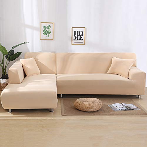 NIBESSER Sofabezug Sofaüberwürfe für L-Form Sofa elastische Stretch Sofabezug