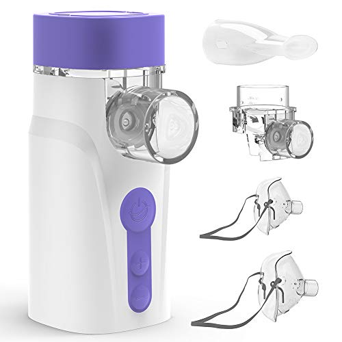 Inhalator Vernebler, HYLOGY geräuscharmes tragbarer inhalator mit Mundstück und Maske und Medizinbecher, für Kinder und Erwachsene, wirksam bei Atemwegserkrankungen