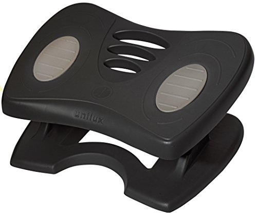 UNILUX Fußbank Nymphea höhenverstellbare und rutschfeste Fußstütze in schwarz mit Wipp- und Schaukelfunktion, fürs Büro und Zuhause