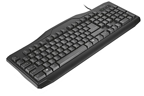 Trust ClassicLine Tastatur (spritzwassergeschützt, leiser Tastenanschlag, USB, QWERTZ, deutsches Tastaturlayout) schwarz