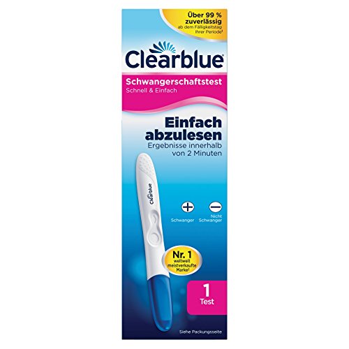 Clearblue Schwangerschaftstest, Schnell und Einfach, 1 Test, 1er Pack (1 x 1 Stück)