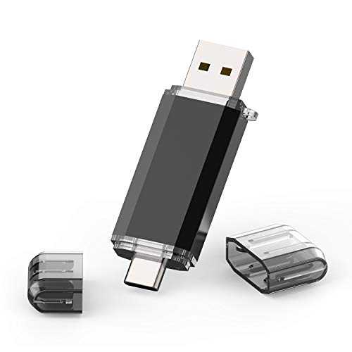 USB C Stick 128GB, TOPESEL USB-Stick Typ C Speicherstick OTG USB 3.0 Dual Flash Drive 2-in-1 Memory Stick für Tablet, PC, MacBook, Android Handy(Samsung, Huawei, Honor, Xiaomi) Schwarz