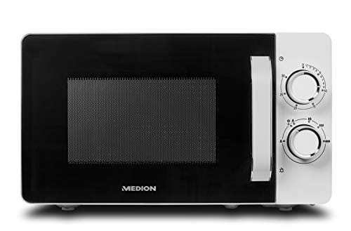 Medion MD18687 Mikrowelle, 17 Liter, 700 W, 6 Leistungsstufen, Auftaufunktion, weiß