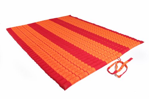 Thaikissen XXL Rollmatte ca. 200 x 150, Thai Kapok Matte, Rollmatte für Massage, als Liegewiese oder zum Spielen, rot orange, Handelsturm Kissen