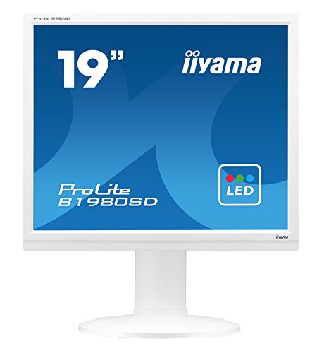 iiyama ProLite B1980SD-W1 48cm (19 Zoll) LED-Monitor SXGA (VGA, DVI, Höhenverstellung, Pivot) weiß