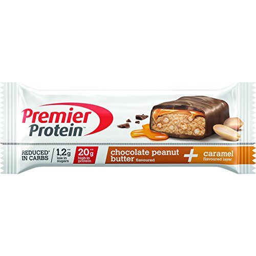 Premier Protein Two Layer Protein Bar, Eiweißriegel, mit hohem Proteingehalt 40%, reduced in carbs* (18x50g) - Chocolate Peanut Butter