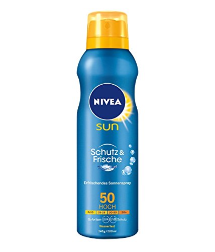 Nivea Sun Schutz & Frische LSF 50 Transparentes Sonnenspray, 1er Pack (1 x 200 ml)