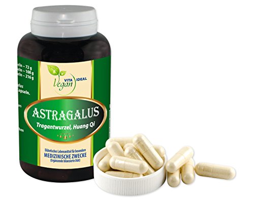 Vegan Astragalus Wurzel 360 pflanzliche Kapseln (Astragalus membranaceus, Tragant) je 500 mg. rein natürliches Pulver, ohne Zusatzstoffe.