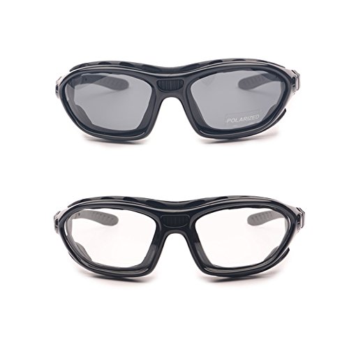 Motorrad-Brillen, polarisierte, klare Gläser, 2 Stück, Herren damen unisex, 2 Pairs