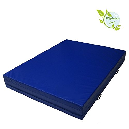 Alpidex Weichbodenmatte Matte Turnmatte Fallschutz 200 x 100 x 20 cm mit Anti-Rutschboden und Tragegriffen, Farbe:dunkelblau