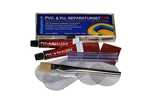 PVC & PU REPARATUR SET XXL, Flickzeug für Schlauchboot Zelt Pool Gewebe Planen Markise Isomatte Luftmatratze Vinyl PVC PU (Polyurethan)