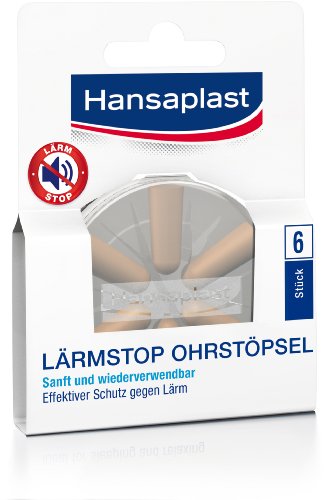 Hansaplast Lärmstop Ohrstöpsel, 1er Pack (1 x 6 Stück)