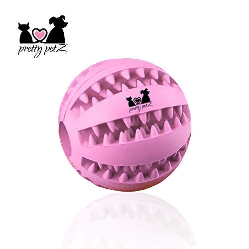 pretty petZ Hundeball mit Zahnpflege-Funktion Noppen aus Naturkautschuk | Robuster Hunde Ball | Hundespielball für Große & Kleine Hunde | Kauspielzeug aus Naturgummi für Leckerli