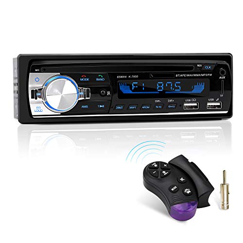 Autoradio mit Bluetooth Freisprecheinrichtung und Lenkrad-Fernbedienung, 1 DIN Autoradio MP3 Player/FM Radio, 2 USB Anschlüsse für Musikspielen und Aufladen