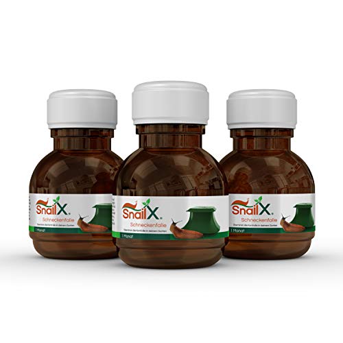 SnailX Nachfüllpackung - Lockmittel 3 Stück á 50 ml | reicht für 3 Monate | sichere, Saubere und hocheffiziente Schneckenbekämpfung | Schneckenschutz für Garten, Haus & Hochbeet