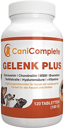 CaniComplete Gelenk Plus - Gelenktabletten für Hunde: Teufelskralle, MSM, Chondroitin, Glucosamin, Kollagen, Vitamin B, UVM.