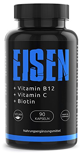 Gym-Nutrition Eisen + Kupfer + Biotin Komplex | 90 Kapseln | Vegan | Made in Germany