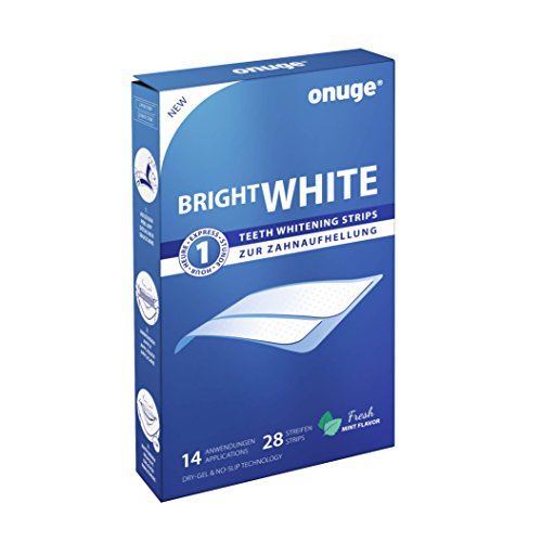 onuge Bright White-Strips, 28 Bleaching-Stripes zur Zahnaufhellung in 14 Tagen