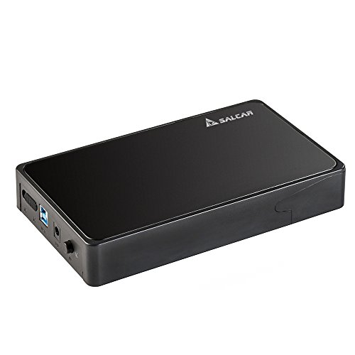 Salcar USB 3.0 externe Festplattengehäuse für 3.5 Zoll SATA SSD und HDD Festplatten, mit 12V 2A Netzteilkompatibel