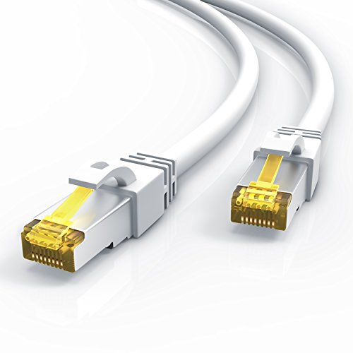 Uplink - 10m - CAT.7 Gigabit Ethernet Lan Netzwerkkabel (RJ45) | 10/100/1000Mbit/s | Patchkabel | S/FTP PIMF Schirmung | kompatibel zu CAT.5 / CAT.5e / CAT.6 | Switch/Router/Modem/Patchpannel/Access Point/Patchfelder | weiß