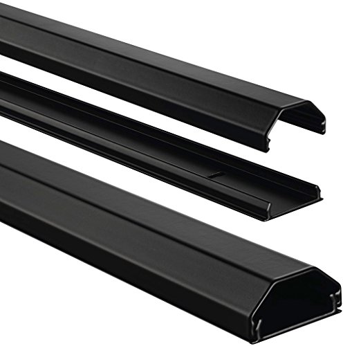 Hama Kabelkanal Alu (Aluminium, eckig, 110 x 3,3 x 1,7 cm, bis zu 5 Kabel) schwarz
