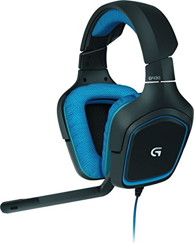 Logitech G430 Gaming Kopfhörer (Dolby 7.1 Surround Sound für PC ) blau