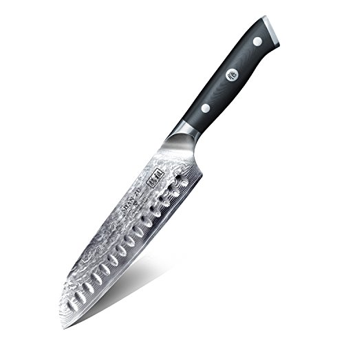 SHAN ZU Santokumesser Kochmesser 67 Schichten Damastmesser Messer mit G10 Griff