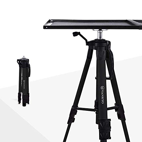 VANKYO Beamer-Ständer Aluminium Bodenständer für Projektor,Universal Stativ Ständer,verstellbar Beamertisch für Beamer Laptop mit Höhe von17 '' bis 46 '' (schwarz)