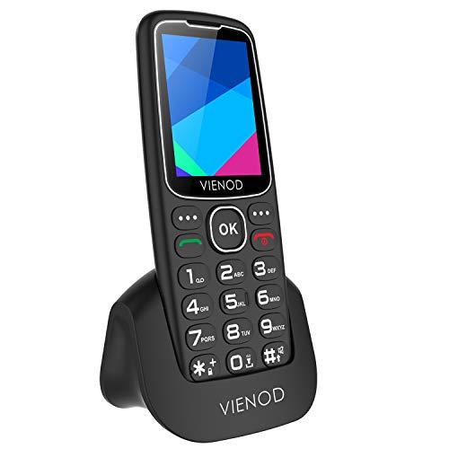 VIENOD V206 GSM Senioren-Handy mit großen Tasten und ohne Vertrag, 2,4-Zoll-Display Mobiltelefon Mit Notruf-Knopf, Kamera, Notruftaste und Taschenlampe