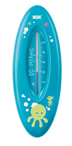 NUK 10256386 Badethermometer für sicheres Baden, natürliche Messflüssigkeit aus Rapsöl, Made in Germany, 1 Stück, blau