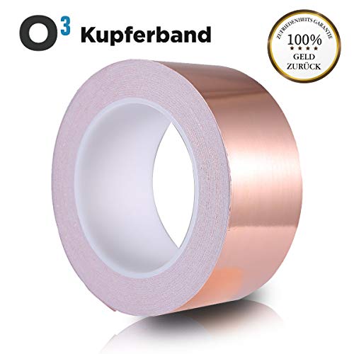 O³ Kupferband 50mm x 20m // Selbstklebender Schneckenschutz // EMI Abschirmung // Copper Tape gegen Schnecken