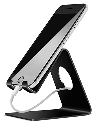 Handy Halterung, Lamicall iPhone Dock : Handyhalterung, Handy Halter, Phone Ständer, Handy Ständer für iPhone 7, 7 Plus, 6s 6 / Plus, SE, 5 5s 5c, Samsung A3 A5 J3 J5 J7 S6 S7 S8, Huawei P8 P9 P10 / Lite, Honor 6X, 8, Tisch Zubehör, Schreibtisch, E-Reader, andere Smartphone - Schwarz