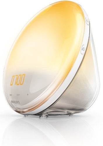 Philips HF3520/01 Wake-Up Light (Sonnenaufgangfunktion, digitales FM Radio, Tageslichtwecker) weiß