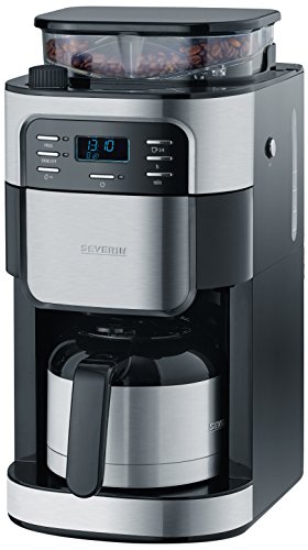 Severin KA 4812 Kaffeeautomat mit Mahlwerk, (1000 Watt, 1 Liter, edelstahl-Thermokanne) edelstahl/gebürstet/schwarz