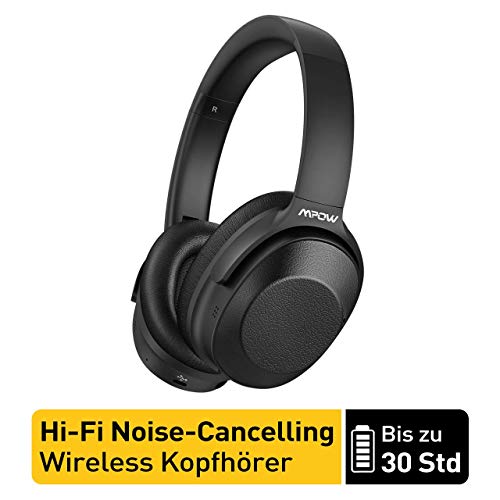 Mpow H12 Noise Cancelling Kopfhörer (ANC), [Bis zu 30 Std] Hybrid-Geräuschreduzierungsmodus, CVC 6,0 geräuschreduzierende Mikrofon, Bluetooth Kopfhörer Over Ear mit Memory Protein-Ohrpolster
