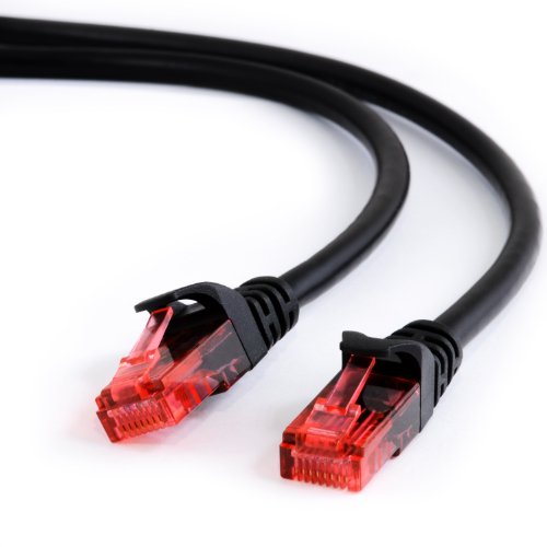 5m - CAT.6 Ethernet Gigabit Lan Netzwerkkabel (RJ45) | 10/100/1000Mbit/s | Patchkabel | UTP | kompatibel zu CAT.5 / CAT.5e / CAT.7 | Switch/Router/Modem/Patchpannel/Access Point/Patchfelder | schwarz