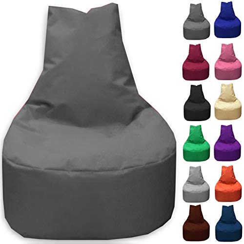 Sitzbag Sitzsack Sessel XL - XXL für Kinder und Erwachsene - In & Outdoor Sitzsäcke Kissen Sofa Hocker Sitzkissen Bodenkissen (XXL - 80cm Durchmesser, Anthrazit)
