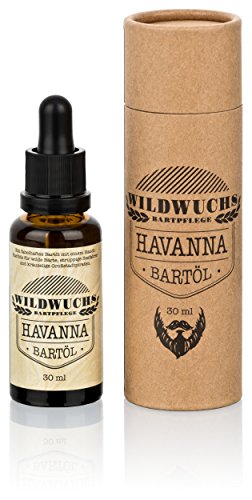 Bartöl HAVANNA mit Arganöl von Wildwuchs Bartpflege (30 ml) für einen weichen Bart mit karibischem Duft, 100% natürlich und vegan