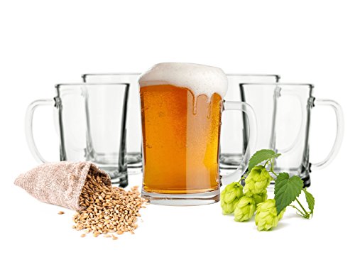 6 Biergläser Set 0,5L Bierseidel Bierkrüge Bierglas Bierkrug mit Henkel Bier Pils Gläser