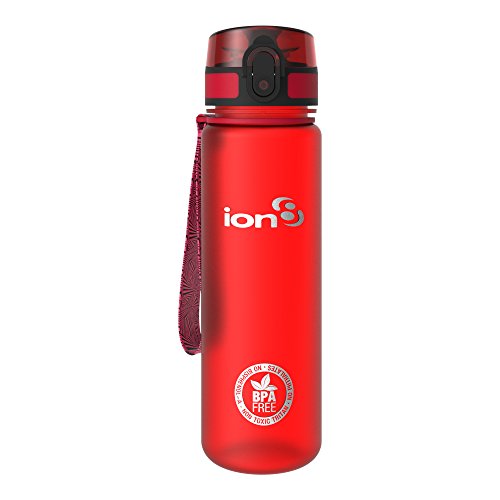 Ion8 auslaufsichere schlanke Wasserflasche / Trinkflasche, BPA-frei, 500ml / 18oz