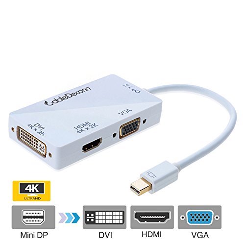 CableDeconn Mini DisplayPort (Thunderbolt Port Kompatibel) auf HDMI/DVI/VGA männlich zu weiblich-in Adapter Kable Konverter DisplayPort 1.2 ermöglic