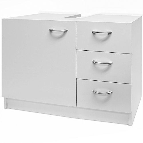 Waschbeckenunterschrank Unterschrank Badzimmerschrank | 3 Schubladen | 63 cm x 54 cm x 30 cm | Farbe: weiß