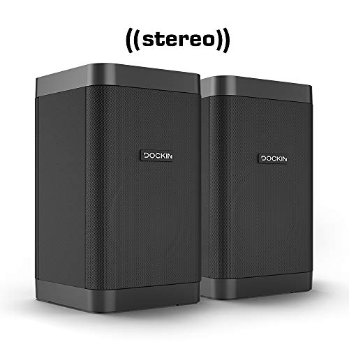 DOCKIN D FINE Cubes Stereo Bluetooth Lautsprecher Set, Wireless/kabellos, HiFi Crossover, 2x25 Watt Speaker mit 12 Stunden Akku, kompakt & einfach tragbar/portabel